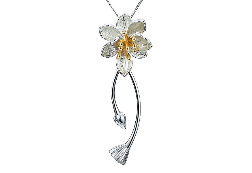 Runde Perlé Kette mit Anhänger handgefertigte Halskette mit Lotus Blume Anh günstig online kaufen