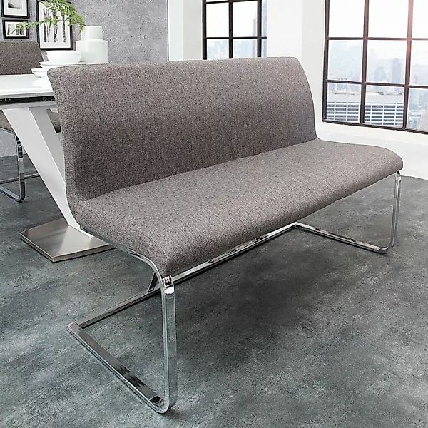 Sitzbank ENZO Grau aus Strukturstoff 130cm günstig online kaufen