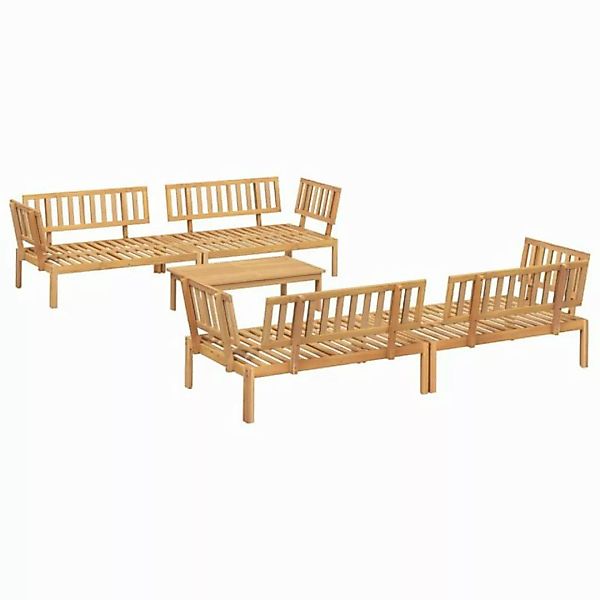 vidaXL Loungesofa 5-tlg. Garten-Sofagarnitur aus Paletten Massivholz, 1 Tei günstig online kaufen