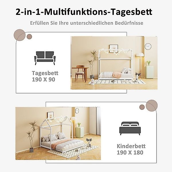 MODFU Kinderbett Ausziehbares Stauraumbett (Massivholzbettgestell mit Latte günstig online kaufen