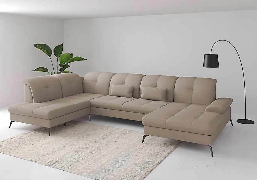 sit&more Wohnlandschaft "Amica, U-Form, inkl. Sitztiefenverstellung und Arm günstig online kaufen