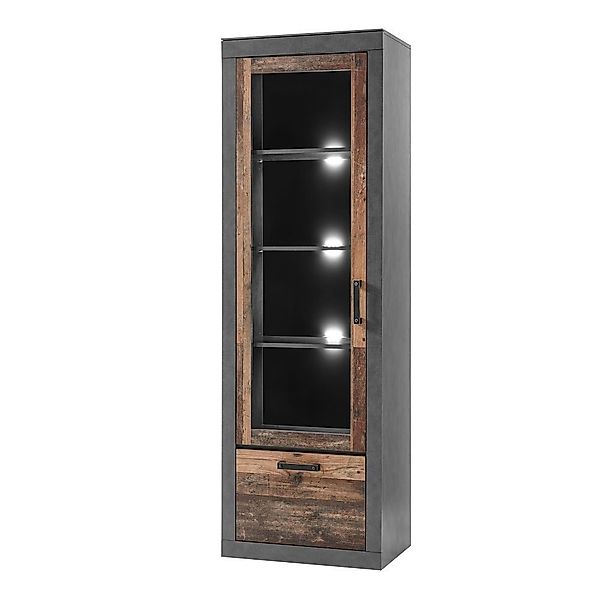 Lomadox Vitrine BERLIN-61 Old Mix Dekor günstig online kaufen