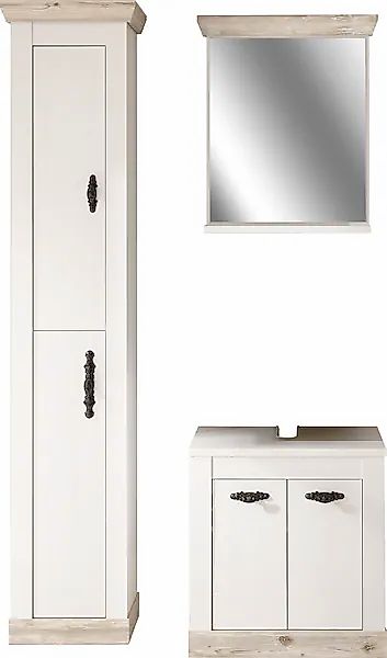 Home affaire Badmöbel-Set »Florenz, Bad im Landhausstil, 3-teiliges Badezim günstig online kaufen