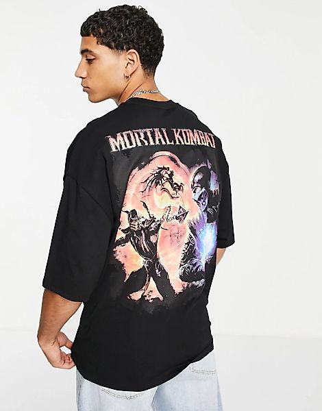 ASOS DESIGN – Oversized-T-Shirt in Schwarz mit „Mortal Kombat“-Print günstig online kaufen