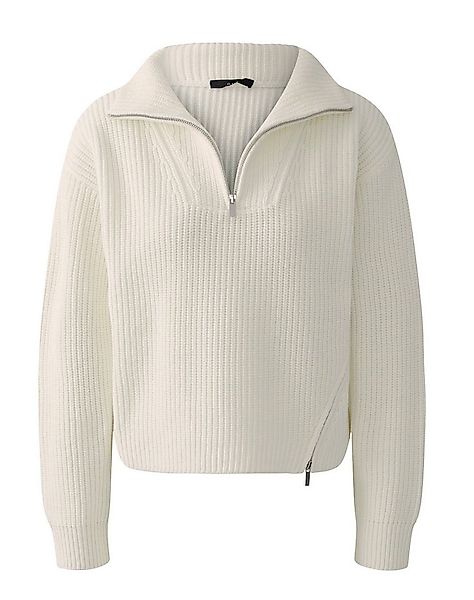 Oui Strickpullover Oui Strickpullover mit Troyerkragen - offwhite (1-tlg) günstig online kaufen