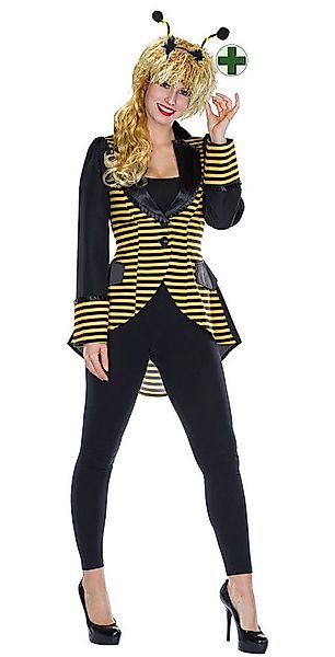 Karneval-Klamotten Kostüm Biene Damen Bienenjacke mit Haarreif mit Fühler, günstig online kaufen