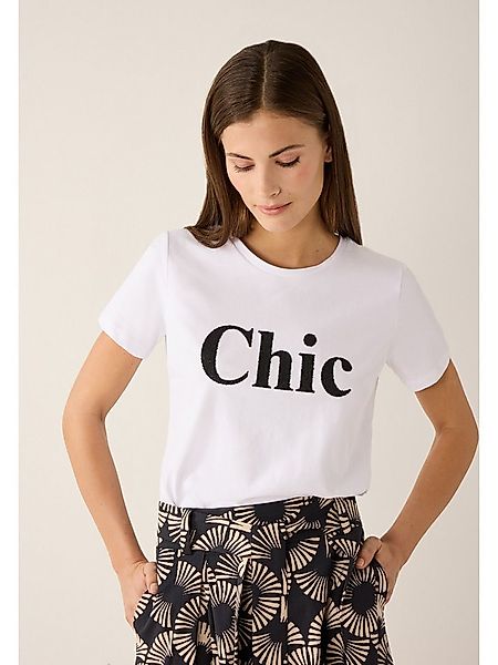 MORE&MORE T-Shirt T-Shirt mit Perlenschriftzug günstig online kaufen