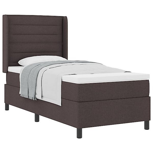 vidaXL Bett Boxspringbett mit Matratze Dunkelbraun 90x190 cm Stoff (1-tlg) günstig online kaufen