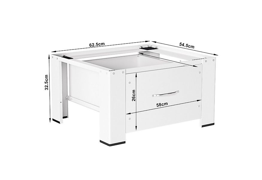 Clanmacy Waschmaschinenunterschrank Waschmaschinen Untergestell mit Schubla günstig online kaufen