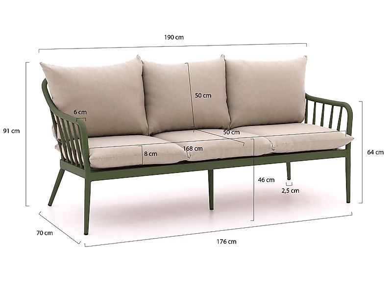 Manifesto Celante Gartensofa 3-Sitzer 182 cm günstig online kaufen