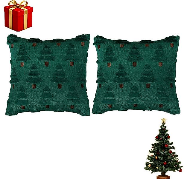 CLTYQ Kissenbezüge 2er Set Weihnachtskissenbezüge 45x45 cm, Stickerei mit W günstig online kaufen