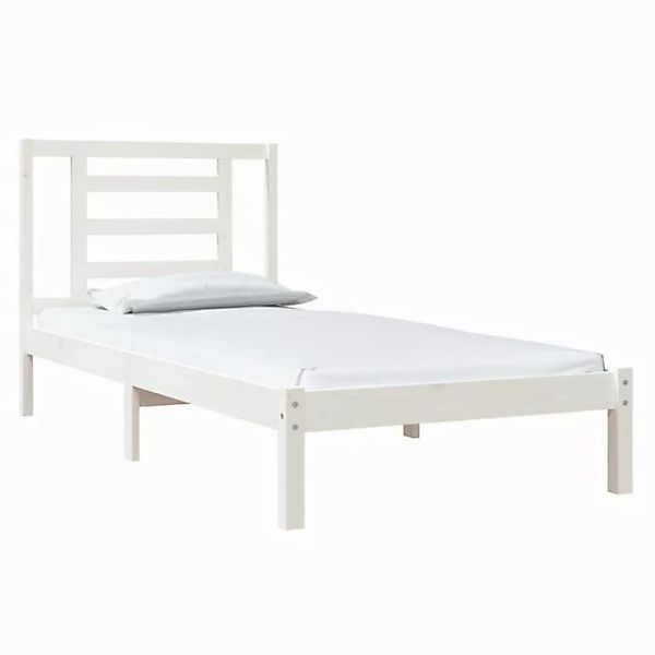 vidaXL Bett Massivholzbett ohne Matratze Weiß 90x190 cm Kiefernholz günstig online kaufen