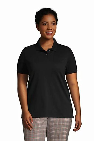 Piqué-Poloshirt in großen Größen, Damen, Größe: 56-58 Plusgrößen, Schwarz, günstig online kaufen