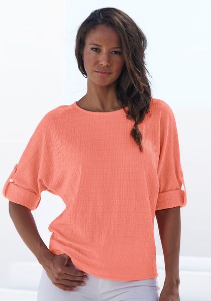 Vivance 2-in-1-Shirt "zum Krempeln" aus bügelfreier Crêpe-Qualität günstig online kaufen