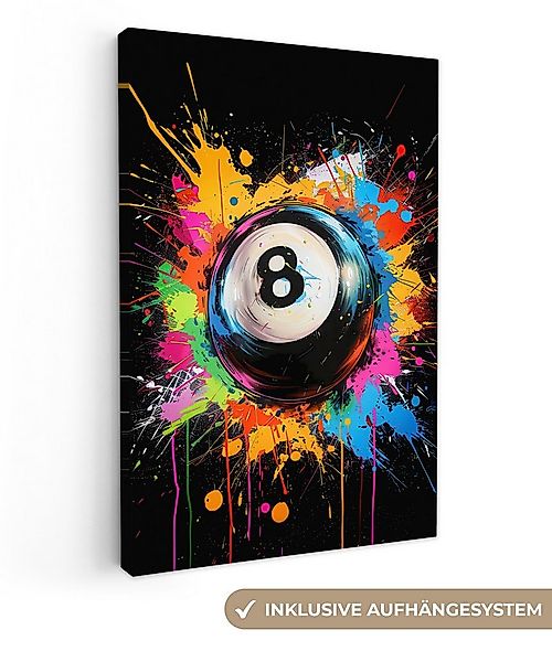 OneMillionCanvasses® Leinwandbild Graffiti - Sport - Billardkugel - Billard günstig online kaufen