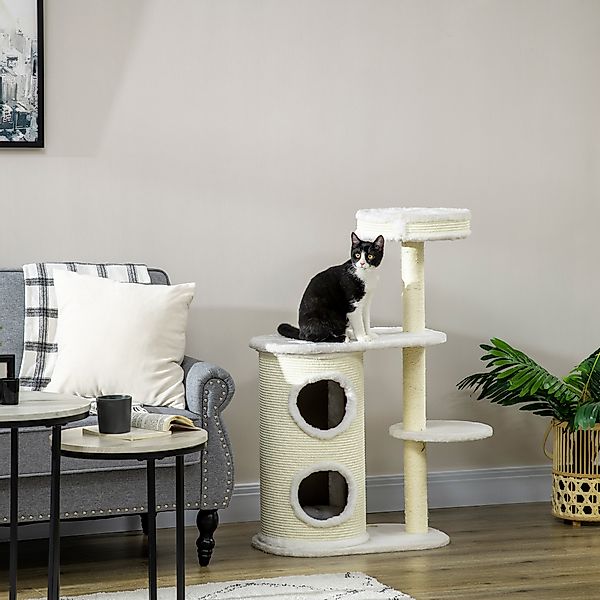 PawHut Kratzbaum mit Kratztonne, 1 Katzenbett günstig online kaufen
