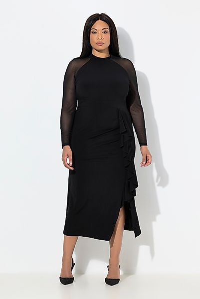 Ulla Popken Jerseykleid Maxikleid drapiert Stehkragen günstig online kaufen