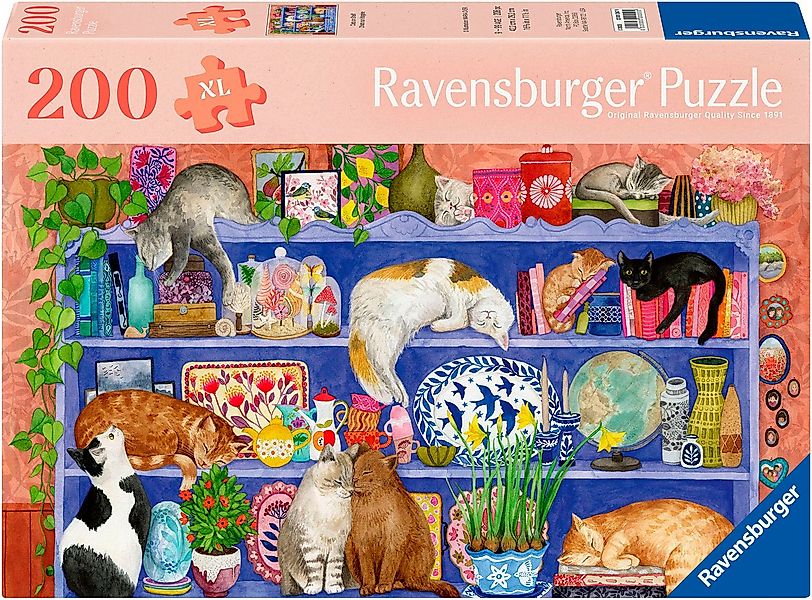 Ravensburger Puzzle Feel Well & Puzzle, Katzen im Regal, 200 Puzzleteile, X günstig online kaufen