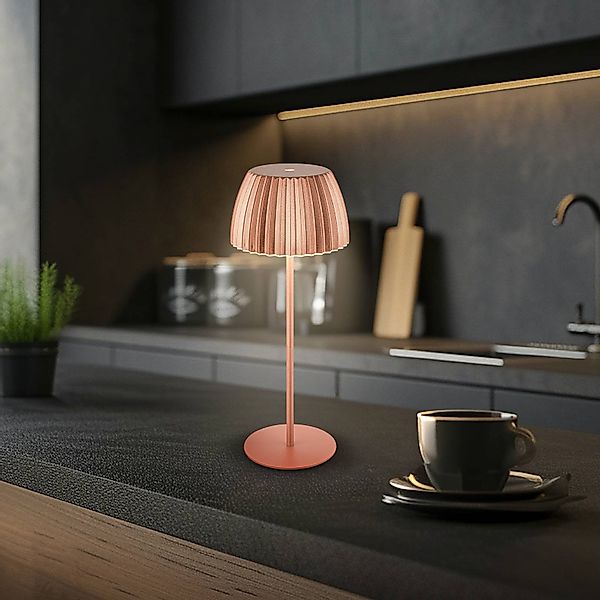 LED-Akku-Tischlampe Brilo unplugged Riffle, 36 cm, kupfer günstig online kaufen
