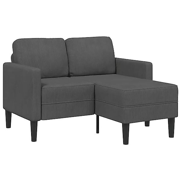 vidaXL 2-Sitzer-Sofa mit Chaiselongue L-Förmig Dunkelgrau 125 cm Leinen 410 günstig online kaufen