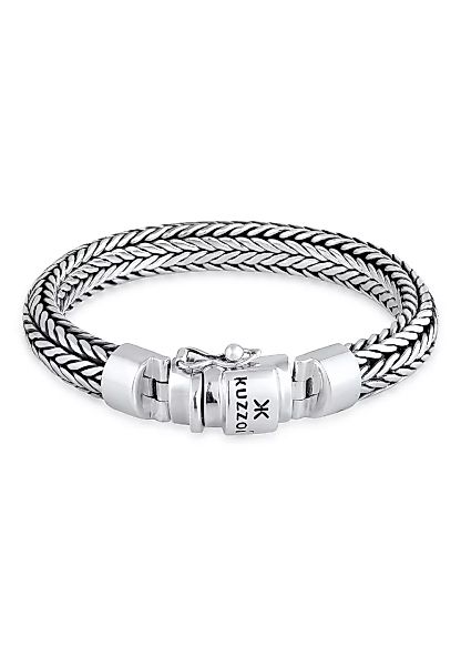 Kuzzoi Armband "Herren Kastenverschluss Zopfglieder 925er Silber" günstig online kaufen