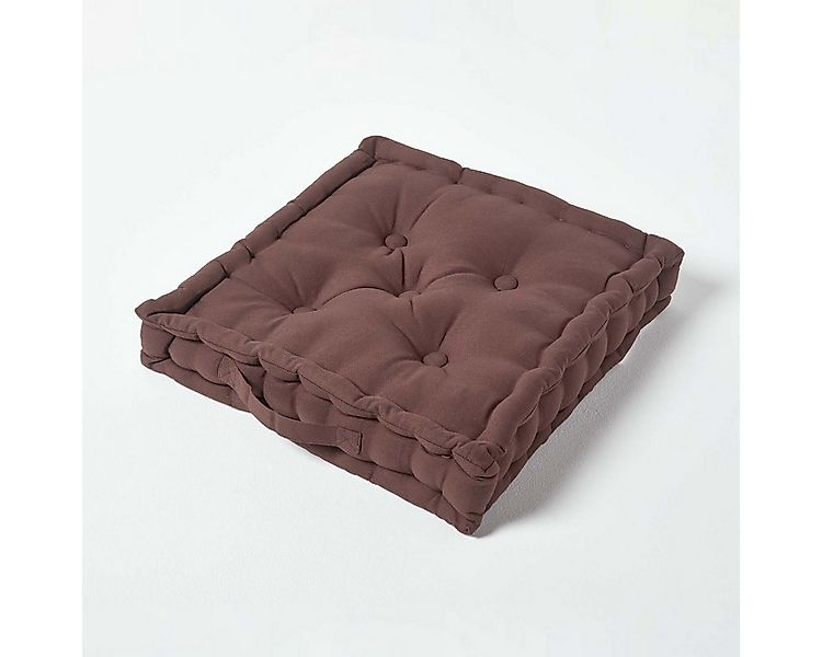 Homescapes Bodenkissen Sitzkissen unifarben braun 40 x 40 cm günstig online kaufen