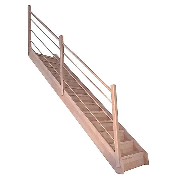Treppe Mykonos Pro Buche Gerade 90 cm Setzstufen Holz-Design-Geländer L FSC günstig online kaufen