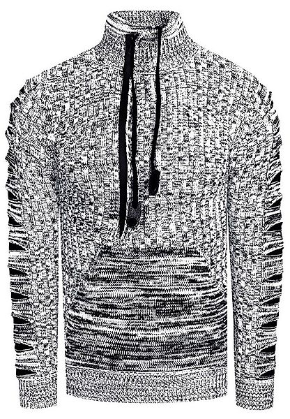 R-NEAL Stehkragenpullover Stehkragen Grob Strick Pullover mit Zipper und Lo günstig online kaufen