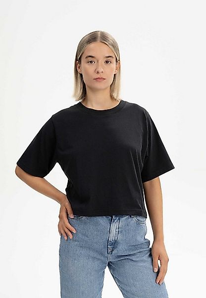 MELA Kurzarmshirt Cropped T-Shirt Style DESNA Rippbündchen günstig online kaufen