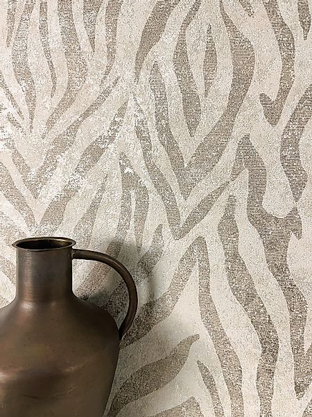 Newroom Vliestapete, Beige Tapete Modern Streifen günstig online kaufen