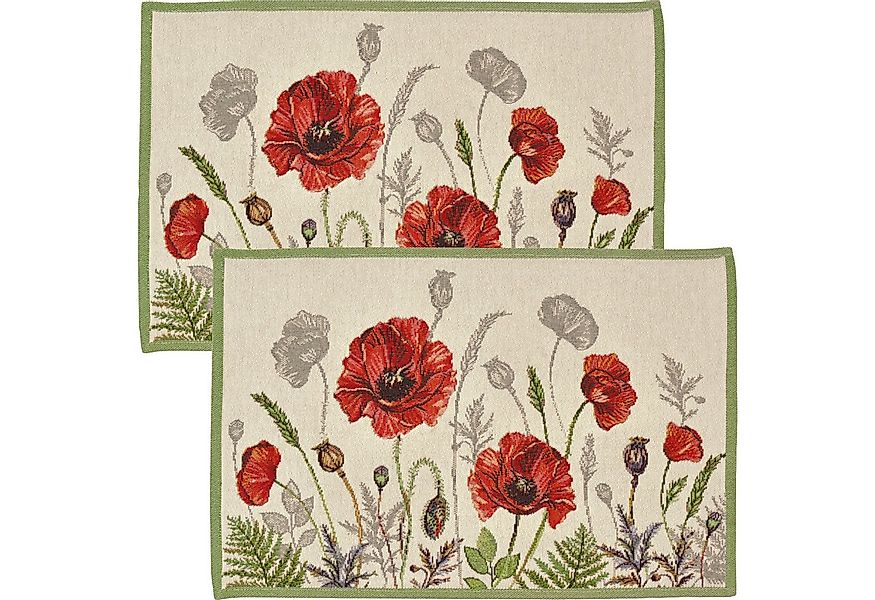 sander table + home Platzset Tischset "Poppy Meadow" 2er-Pack, Gobelin Blum günstig online kaufen