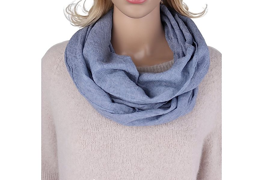 MIRROSI Loop Damen Schal Unifarbe mit Lochmuster Weich aus 100% Baumwolle, günstig online kaufen