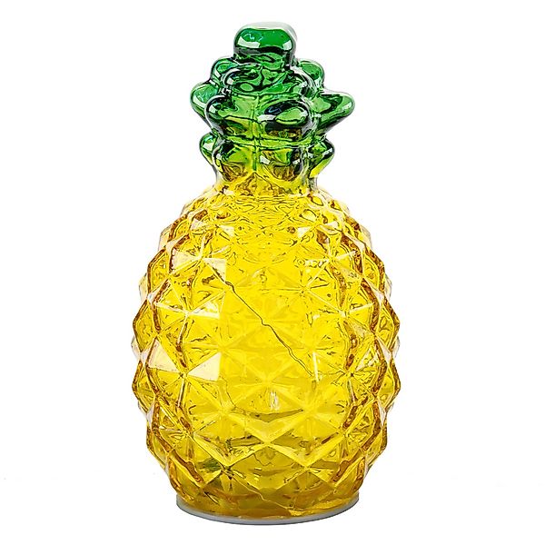 FlowerPower Deko Ananas Pinya mit LED 9,5 cm x 17 cm Gelb-Grün günstig online kaufen