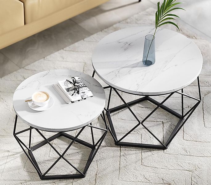 VASAGLE Couchtisch (2er Set), Beistelltisch, abnehmbare günstig online kaufen