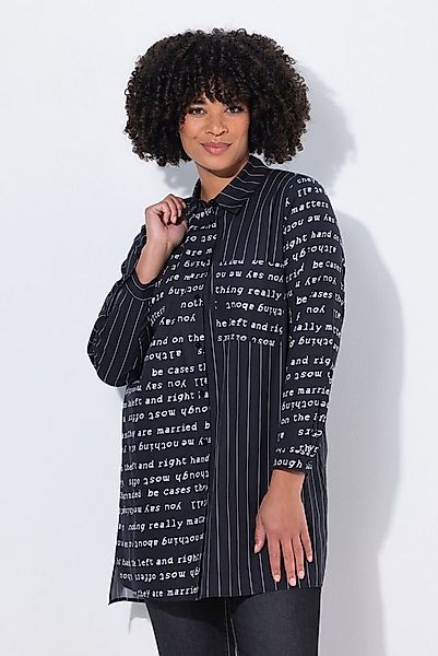 Angel of Style Hemdbluse Long-Hemdbluse oversized Schriftmuster/Streifen günstig online kaufen