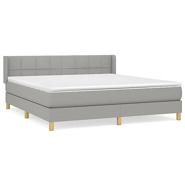 vidaXL Boxspringbett mit Matratze Hellgrau 160x200 cm Stoff 3130281 günstig online kaufen