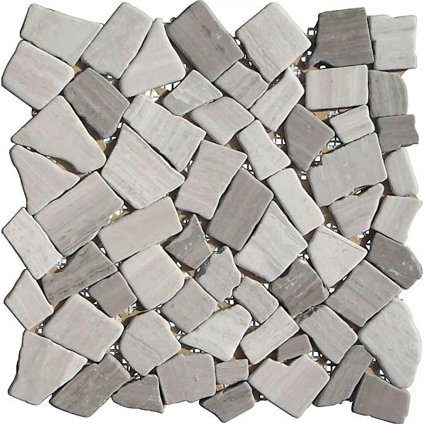 Marmormosaik Polygonal Matten Grey Stripes 30,5 cm x 30,5 cm günstig online kaufen