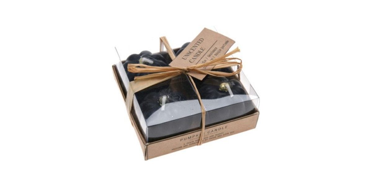 ZauberDeko Teelicht Kürbis Dekokerzen Schwarz Orange günstig online kaufen