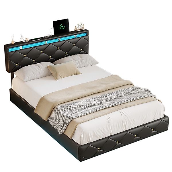 FUROKOY Stauraumbett Schwebebett Bett Jugendbett mit günstig online kaufen