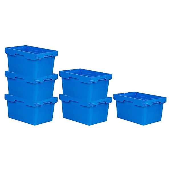 PROREGAL Mega Deal 6x Conical Mehrweg-Stapelbehälter Blau HxBxT 32,3 x 40 x günstig online kaufen