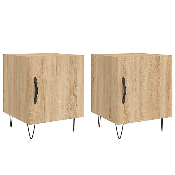 vidaXL Nachttische 2 Stk Sonoma-Eiche 40x40x50 cm Holzwerkstoff Modell 5 günstig online kaufen