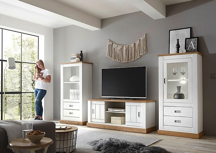 Home affaire Wohnwand »Orlando, moderne Anbauwand, Komplettset im Landhauss günstig online kaufen