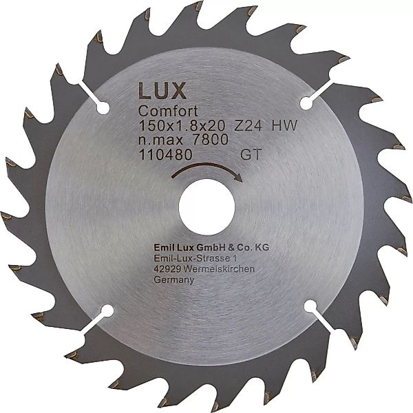 LUX HM-Kreissägeblatt 150 mm x 20 mm 24 Z günstig online kaufen