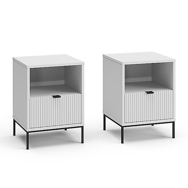 Vicco Nachtschrank Eliza, Weiß, 2er Set günstig online kaufen