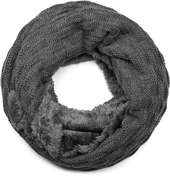 styleBREAKER Strickschal Feinstrick Loop mit Flecht günstig online kaufen