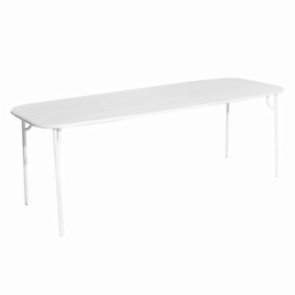 rechteckiger Tisch Week-End metall weiß / 220 x 85 cm - Aluminium - Petite günstig online kaufen