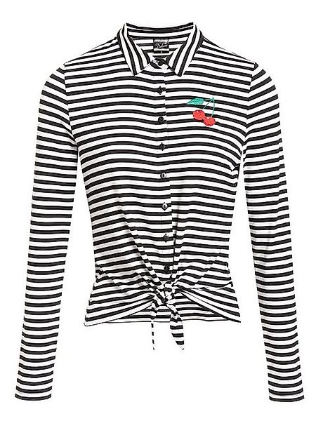 Pussy Deluxe Stripes Damen Langarmbluse schwarz/weiß günstig online kaufen
