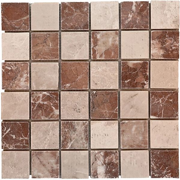 Mosaikmatte Naturstein Verona Rosso Crema 30 cm x 30 cm günstig online kaufen