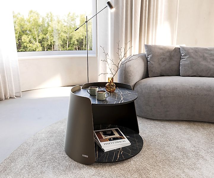 DELIFE Couchtisch Daban, Keramik Laminam®Noir Desir günstig online kaufen