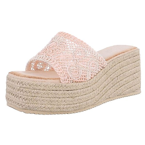 Ital-Design Wedge-Pantoletten mit Stickerei für Damen günstig online kaufen